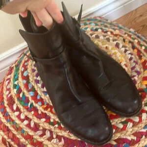 Cole Haan black  leather buckle chelsea ankle boots